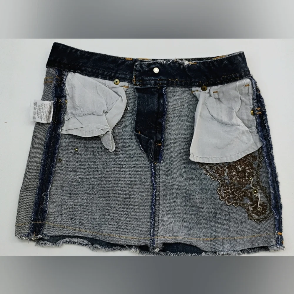 Mary Kate & Ashley Denim Skirt Distressed Girl's Sz 10 Embellishments Sequins